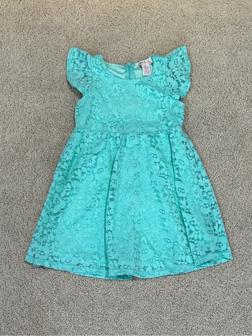 Emma & Elsa - Girls Mint Green Dress